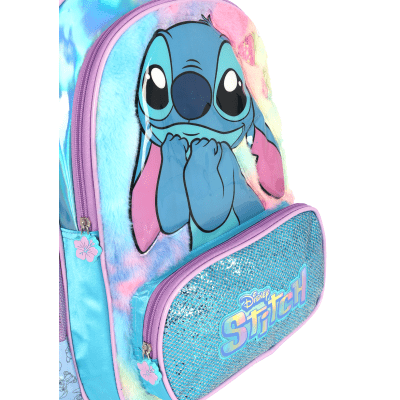 Mochila Infantil Costas da Lilo Stitch e Angel Azul