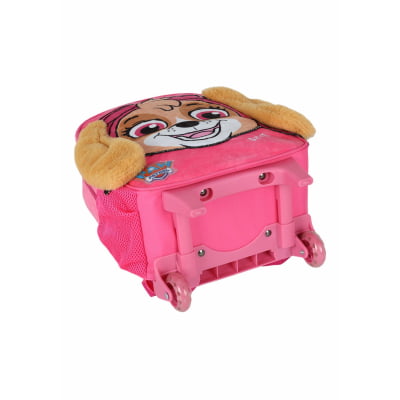 Mochila Escolar Rosa Tam. 14 Skye Patrulha Canina Em Pelúcia