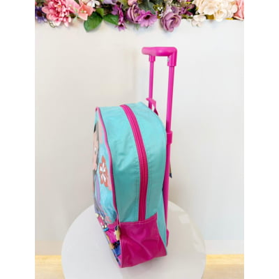 Mochila Infantil Pequena C/ Rodinhas da Lilo Stitch e Angel Verde