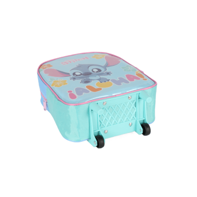 Mochila Infantil Pequena C/ Rodinhas da Lilo Stitch e Angel Azul