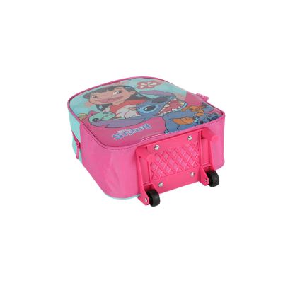 Mochila Infantil Pequena C/ Rodinhas da Lilo Stitch e Angel Verde