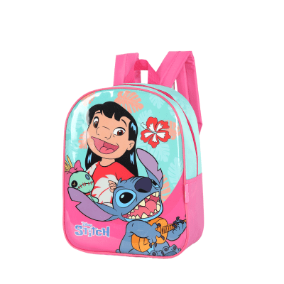 Mochila Infantil Pequena da Lilo Stitch e Angel Verde