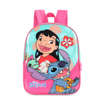 Mochila Infantil Pequena da Lilo Stitch e Angel Verde
