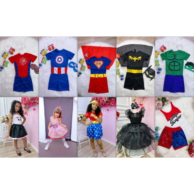 Kit 10 Peças de Fantasias Para Festas Carnaval Folia KITCNV102