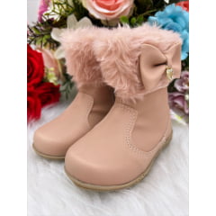 Botinha Infantil Nude Courino e Zíper