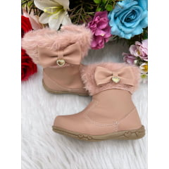 Botinha Infantil Nude Courino e Zíper