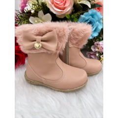 Botinha Infantil Nude Courino e Zíper