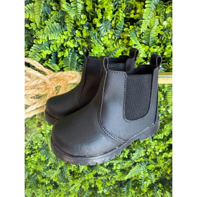 Botinha Infantil Preta Unissex Com Elástico