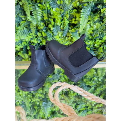 Botinha Infantil Preta Unissex Com Elástico