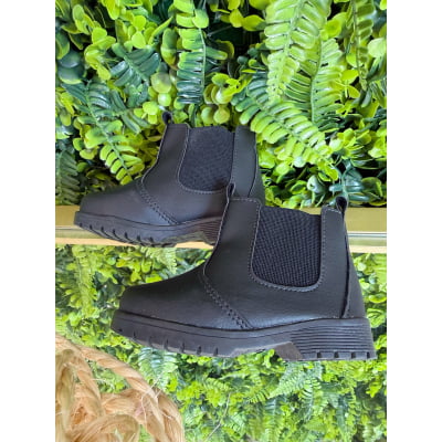 Botinha Infantil Preta Unissex Com Elástico