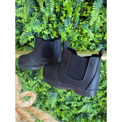 Botinha Infantil Preta Unissex Com Elástico