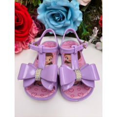 Rasteira Infantil Salomé C/ Laço Duplo Lilás