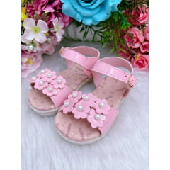Sandália Rosa Com Florzinha Luxo