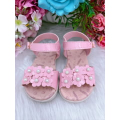 Sandália Rosa Com Florzinha Luxo