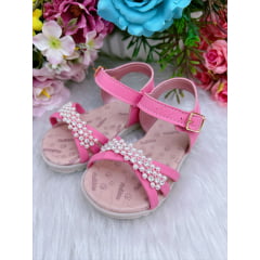 Sandália Rosa Com Pérolas Luxo