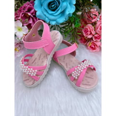 Sandália Rosa Com Pérolas Luxo