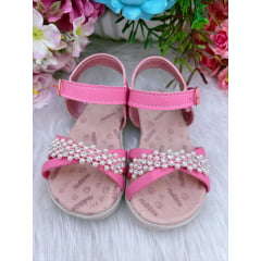 Sandália Rosa Com Pérolas Luxo