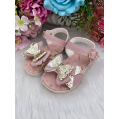 Sandália Rosa Goiaba Com Laço Luxo
