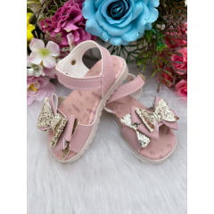 Sandália Rosa Goiaba Com Laço Luxo