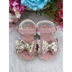 Sandália Rosa Goiaba Com Laço Luxo