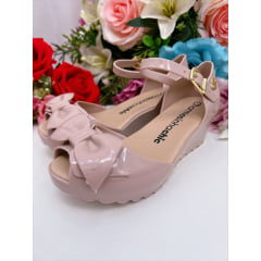 Sandália Infantil C/ Salto e Laço Anabela Blush