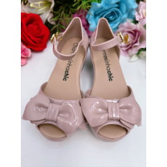 Sandália Infantil C/ Salto e Laço Anabela Blush