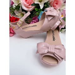 Sandália Infantil C/ Salto e Laço Anabela Blush