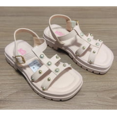 Sandália Infantil de Tiras Papete Charmozinha Rose Luxo