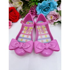 Sapatilha Boneca Infantil C/ Laço e Nó Rosa Chiclete