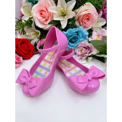 Sapatilha Boneca Infantil C/ Laço e Nó Rosa Chiclete