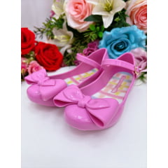 Sapatilha Boneca Infantil C/ Laço e Nó Rosa Chiclete