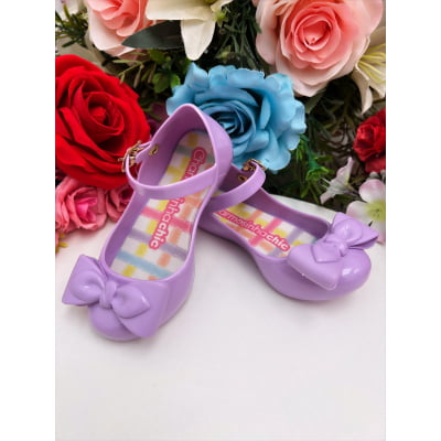 Sapatilha Infantil Boneca C/ Laço Duplo Lilás
