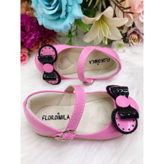 Sapatinho Rosa Chiclete Com Lacinho Minnie Super Luxo