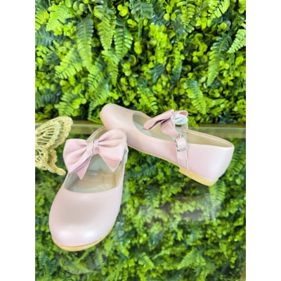Sapatinho Nude Com Aplique de Laço Luxo