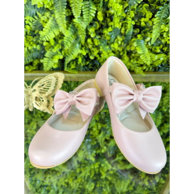 Sapatinho Nude Com Aplique de Laço Luxo