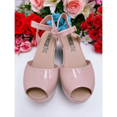 Sandália Plataforma Anabela Adulto Blush Luxo