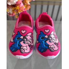 Tênis Calce Fácil Meninas Temático Lilo Stitch e Angel Pink