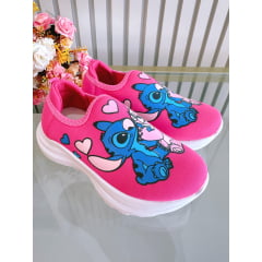 Tênis Calce Fácil Meninas Temático Lilo Stitch e Angel Pink