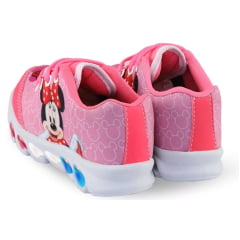 Tênis Meninas Temático Minnie Rosa Com Leds