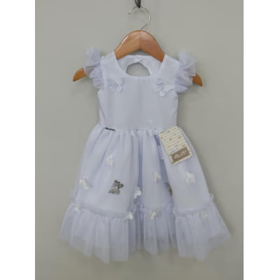 Vestido Bebê Branco Jardim Encantado Luxo