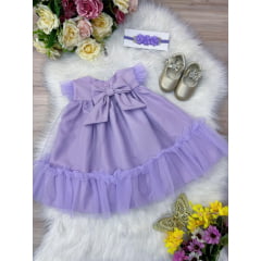 Vestido Infantil Bebê Lilás Jardim Encantado Luxo