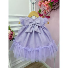 Vestido Infantil Bebê Lilás Jardim Encantado Luxo