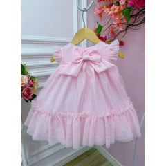 Vestido Infantil Bebê Rosa Bebê Jardim Encantado Luxo