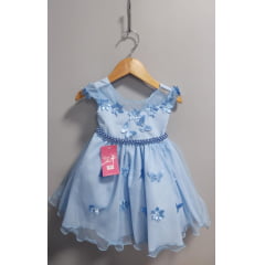 Vestido Infantil Azul Claro Jardim Encantado Festas Luxo