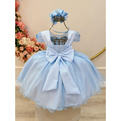 Vestido Infantil Azul Claro Jardim Encantado Festas Luxo