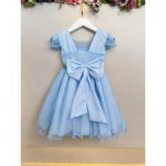 Vestido Infantil Azul Claro Jardim Encantado Festas Luxo
