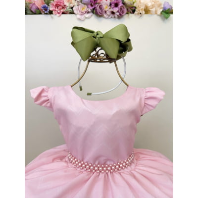 Vestido Infantil Baby Fazendinha Rosa Festas Aniversário