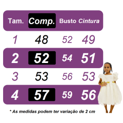 Vestido Infantil Branco Busto Nervura Festas Daminhas