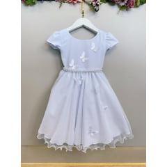 Vestido Infantil Branco Jardim Encantado Festas Luxo