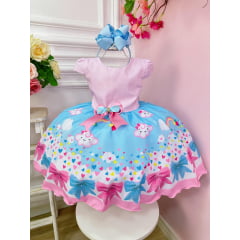 Vestido Infantil Chuva de Bênçãos e Amor Nuvem Luxo